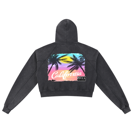 Snow Washed Cropped Hoodie