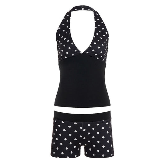 Polka Dot Halter Slim Two-Piece Set