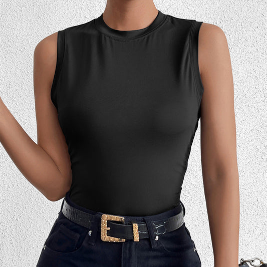 Sleeveless Slim Fit Silk Vest Top