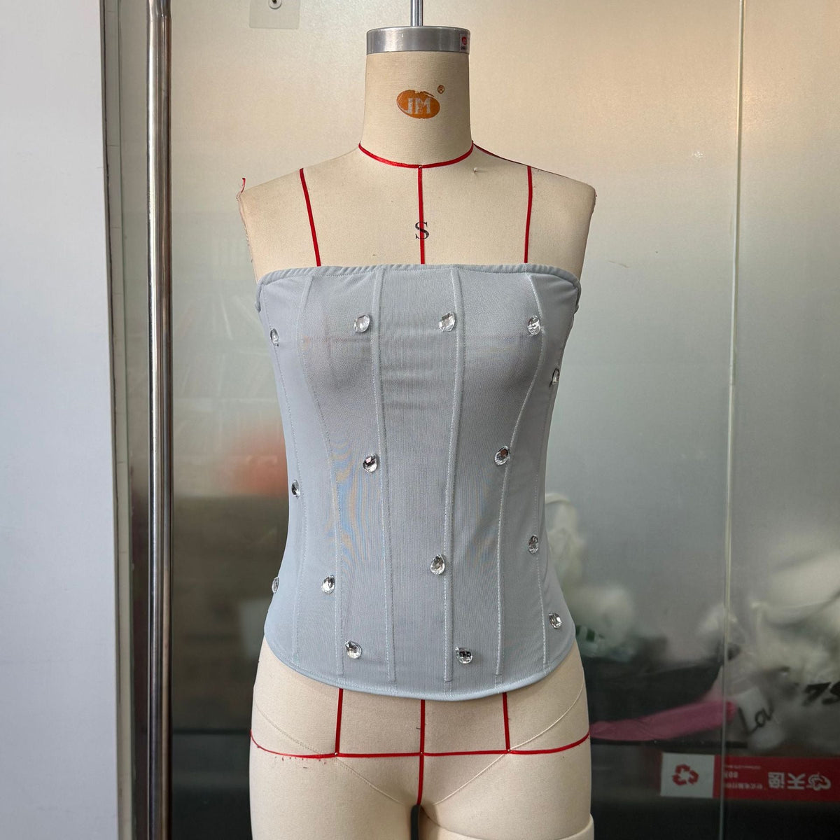 Rhinestone Slim Body-Shaping Tube Top