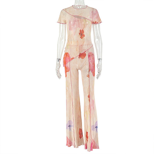 Floral Asymmetric Two-Piece Set