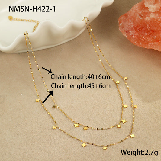 Double Layer Twin Stainless Steel Necklace