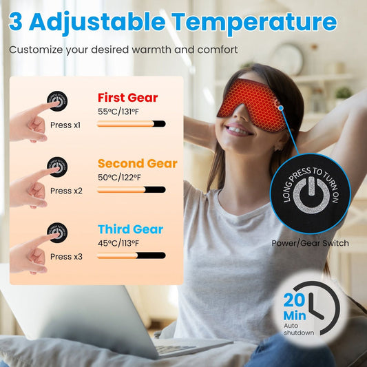 Cordless Heated Eye Mask Silk Sleep Eye Compress Mask For Dry Eyes