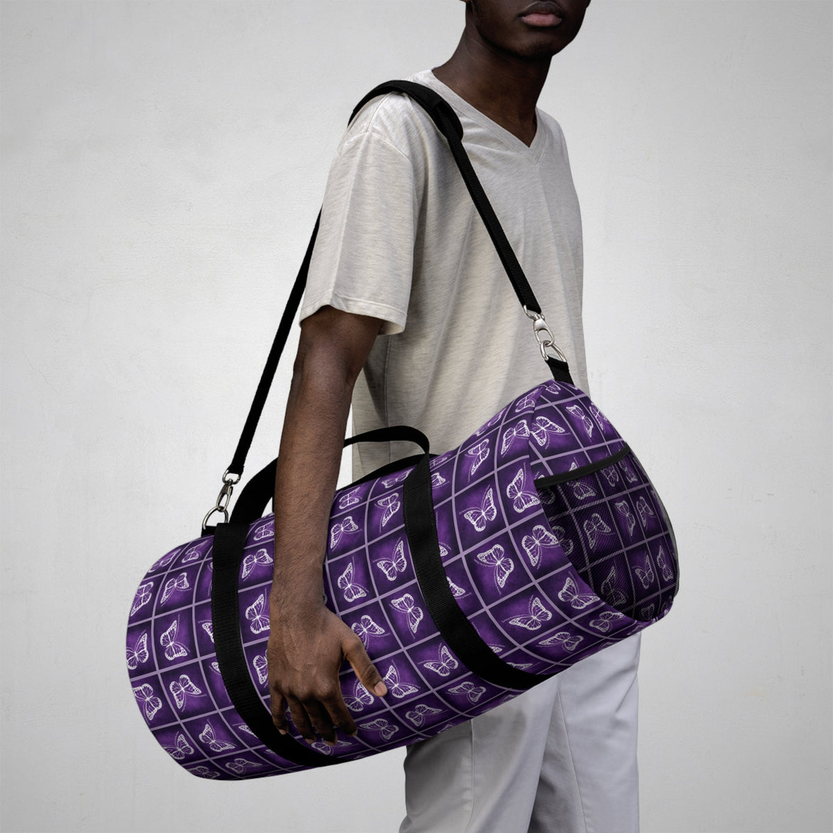 Purple Butterfly Duffel Bag | Bold Gym & Travel Bag