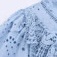 Hollow-Out Embroidered Long Sleeve Blouse