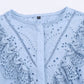 Hollow-Out Embroidered Long Sleeve Blouse