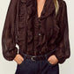 Laminated Detail Long Sleeve Elegant Shirt