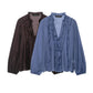 Laminated Detail Long Sleeve Elegant Shirt