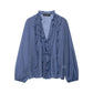 Laminated Detail Long Sleeve Elegant Shirt