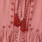 Contrast Color Embroidered Long Sleeve Shirt
