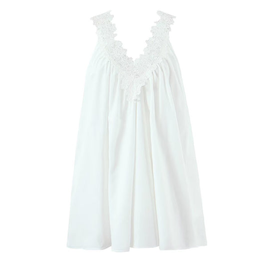 V-Neck Lace Ruffle Sleeveless Bodycon Dress