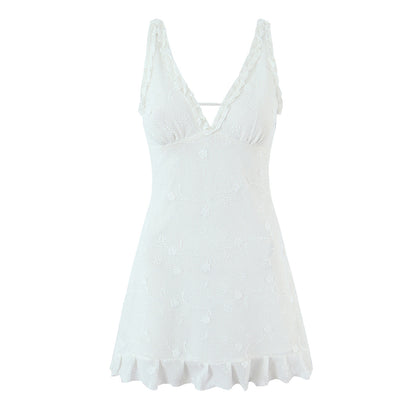 Mesh Embroidered Vest Bodycon Dress