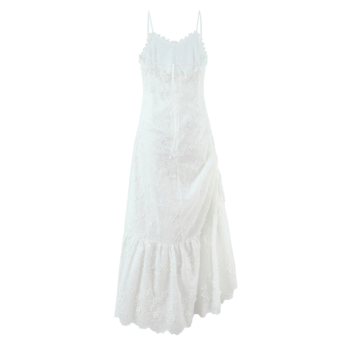 Exquisite Floral Embroidered Spaghetti Strap Dress