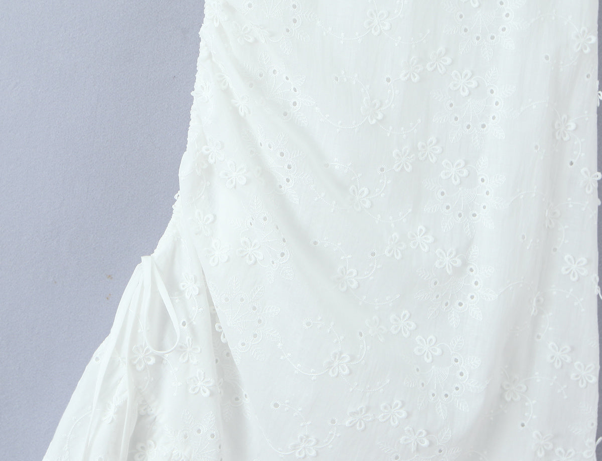 Exquisite Floral Embroidered Spaghetti Strap Dress