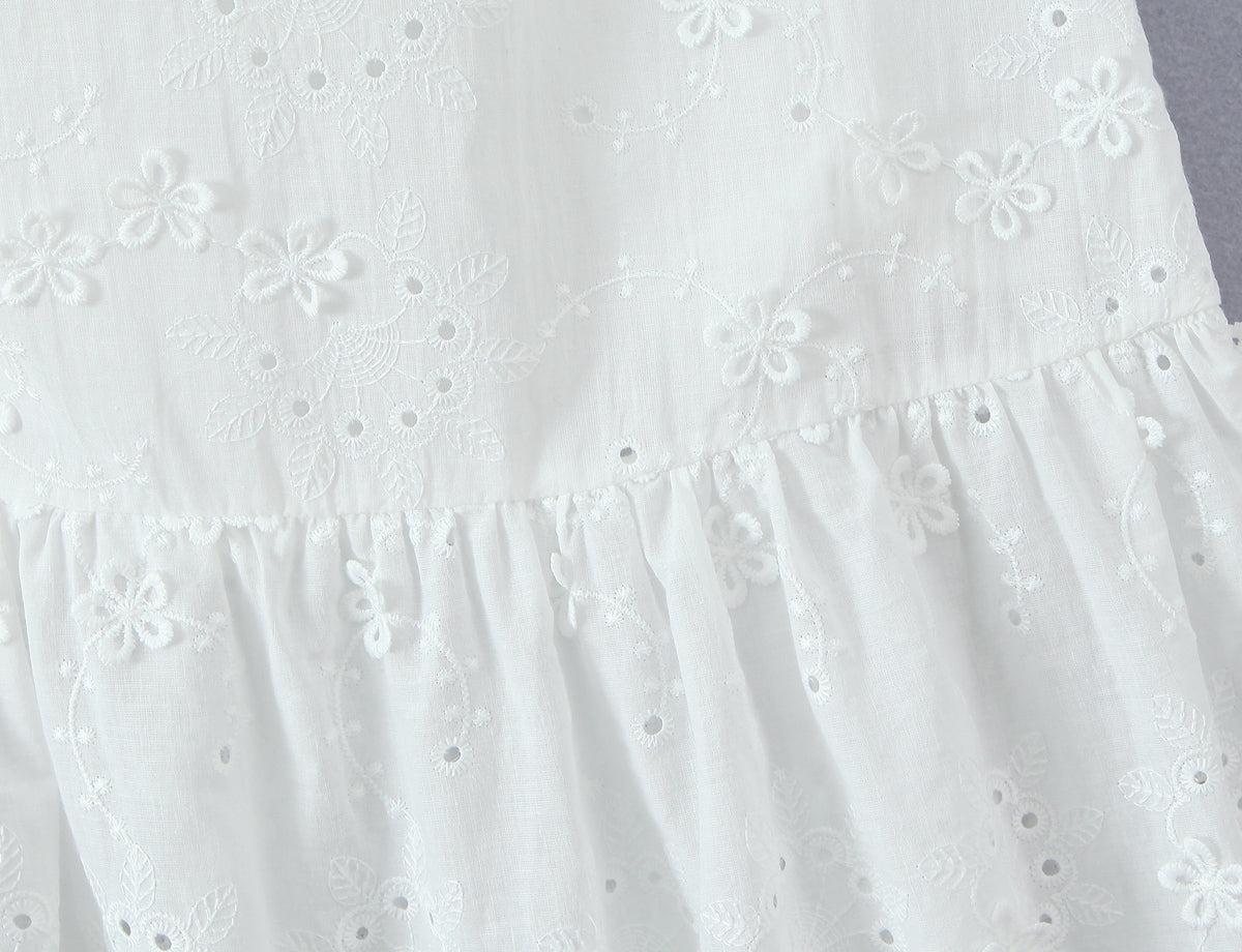 Exquisite Floral Embroidered Spaghetti Strap Dress