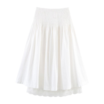 High Waist Pleated A-Line Elegant Maxi Skirt