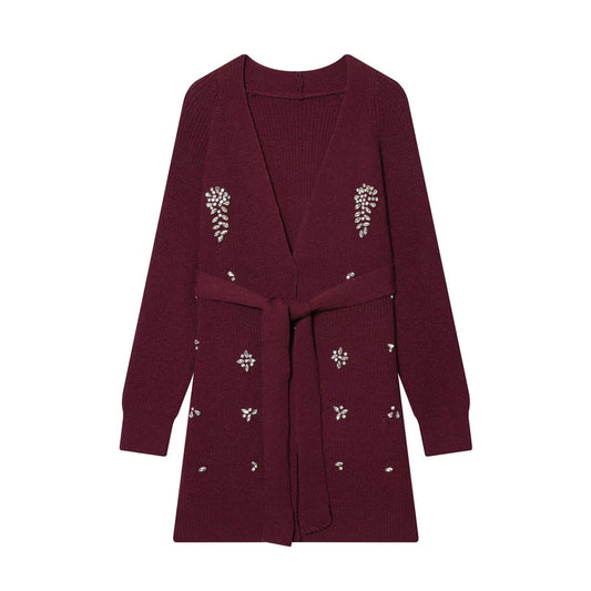 Jewelry Bead Knitted Cardigan