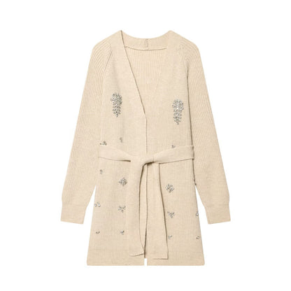 Jewelry Bead Knitted Cardigan