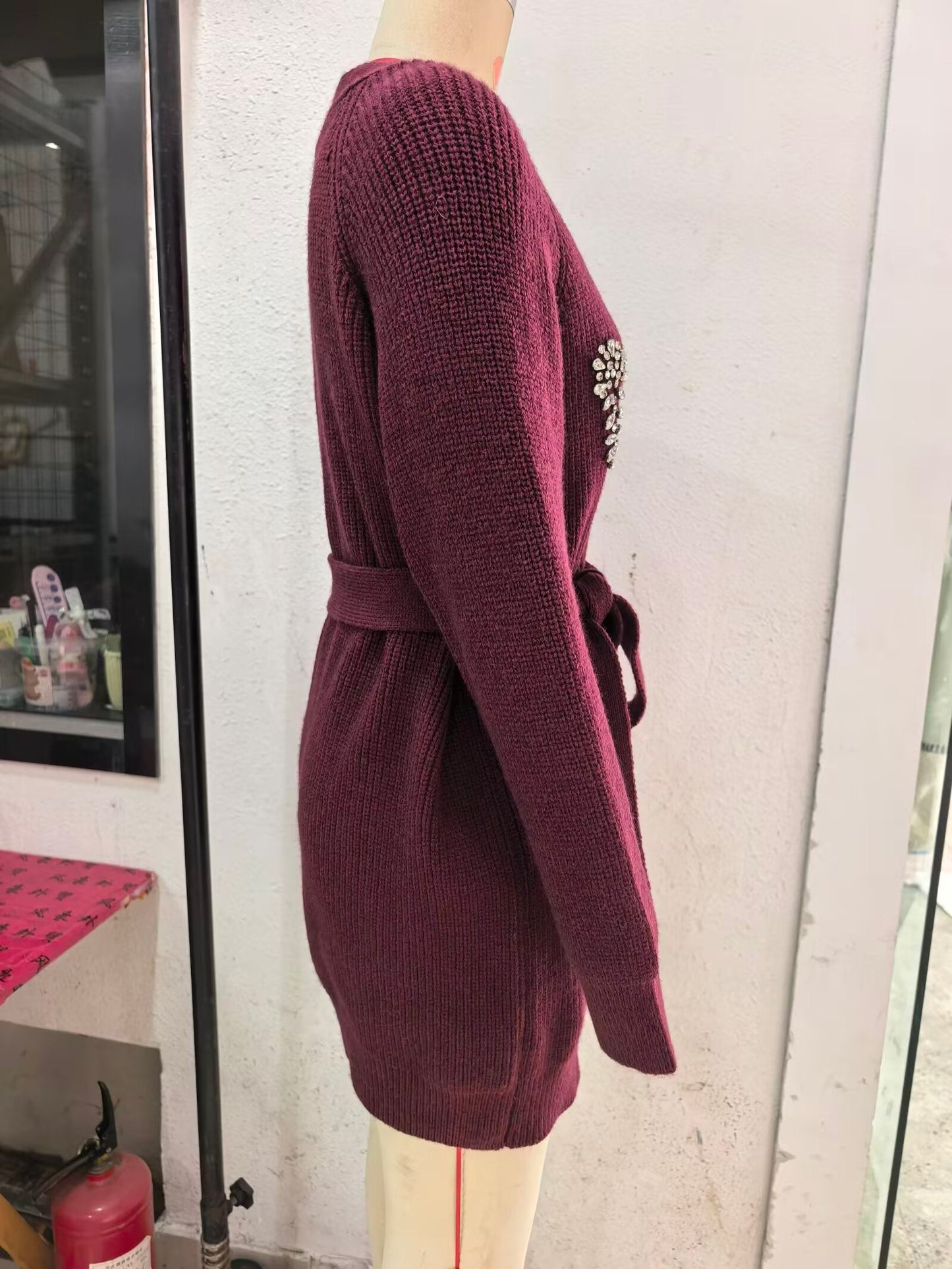 Jewelry Bead Knitted Cardigan