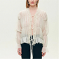 Ruffle Lace-Up V-Neck Loose Chiffon Blouse