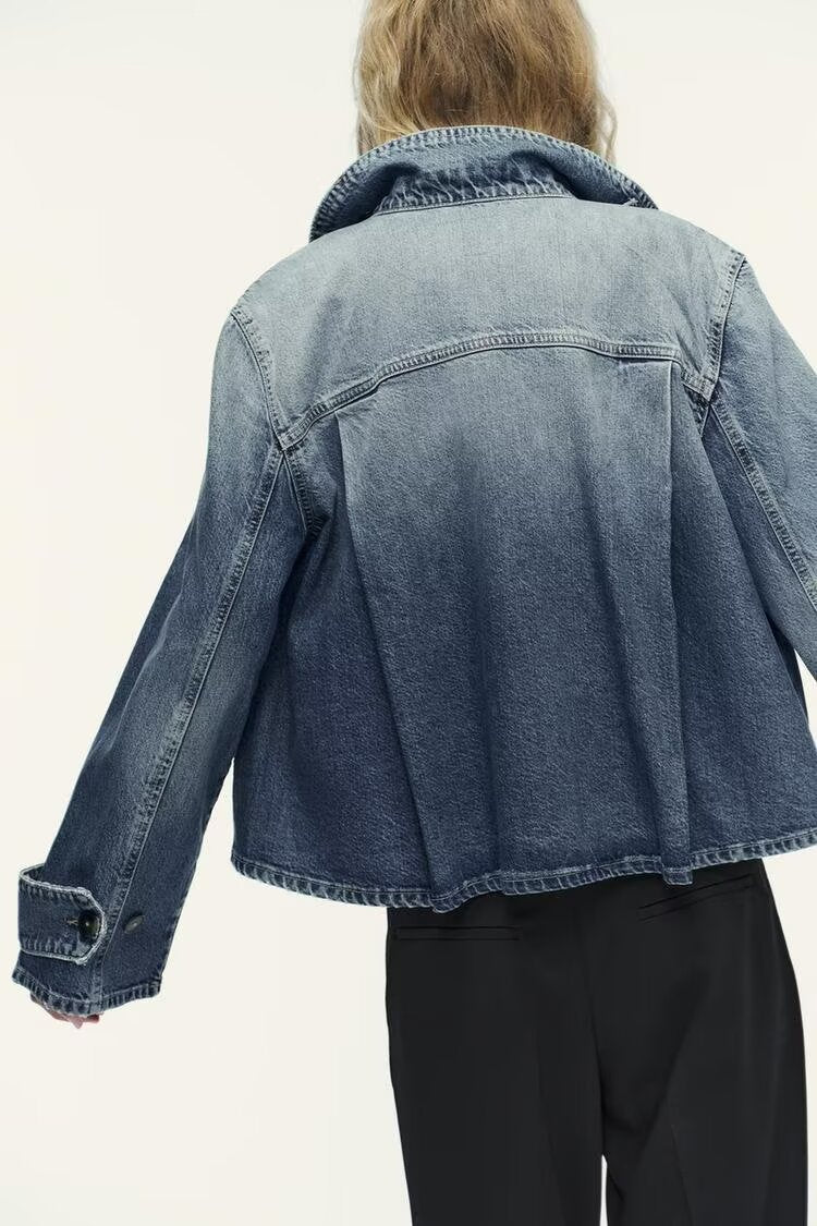 Casual All-Match High Neck Denim Jacket