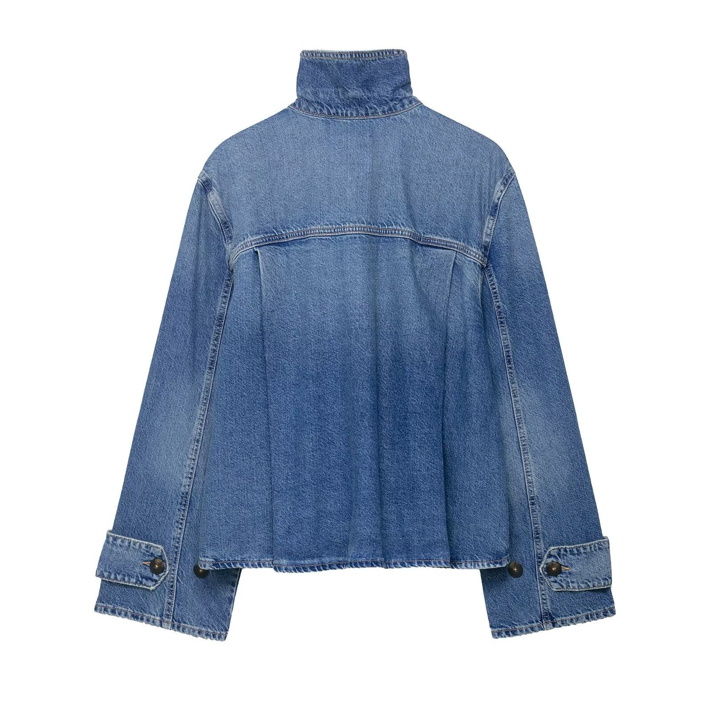 Casual All-Match High Neck Denim Jacket