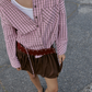 Plaid Multi-Wear Tie Long Shirt