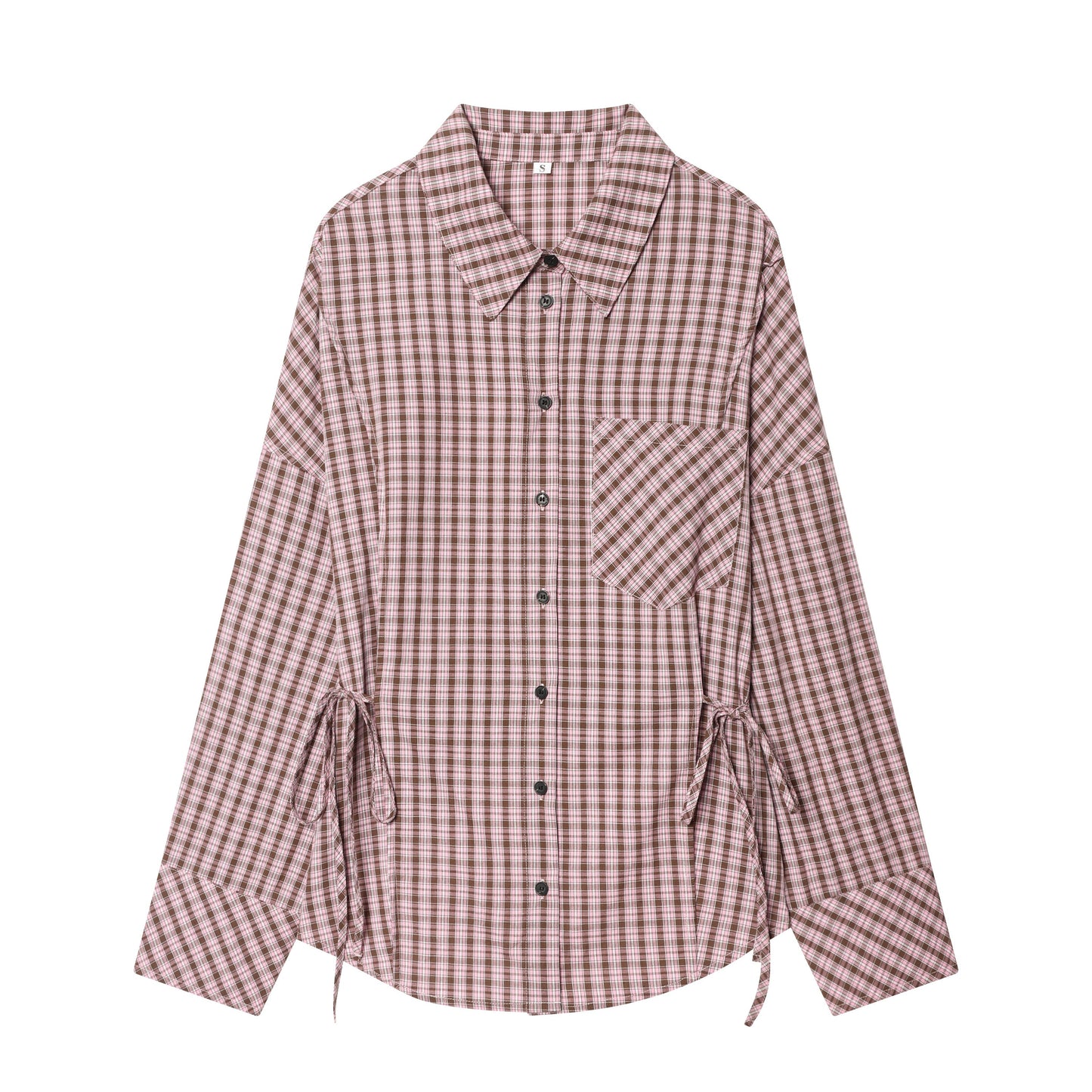 Plaid Multi-Wear Tie Long Shirt