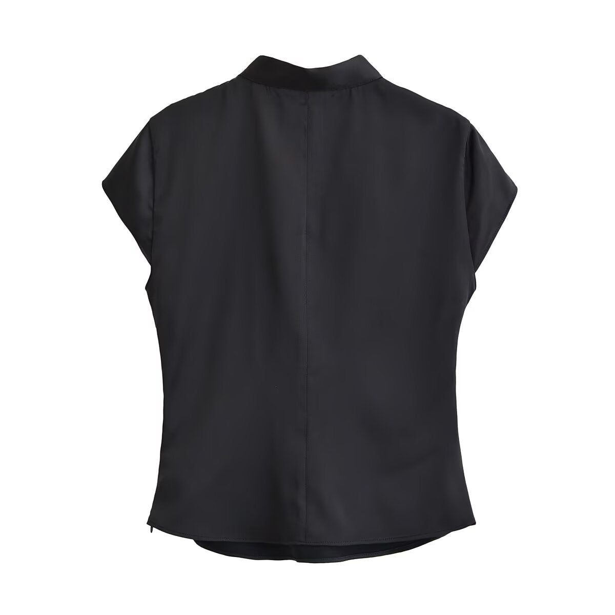 Button Decoration Silk Satin Cami Top