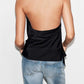 Satin Asymmetric Sleeveless Halter Sling Top
