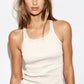 Round Neck Sleeveless Ribbed Sling Cami Top