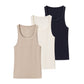 Round Neck Sleeveless Ribbed Sling Cami Top