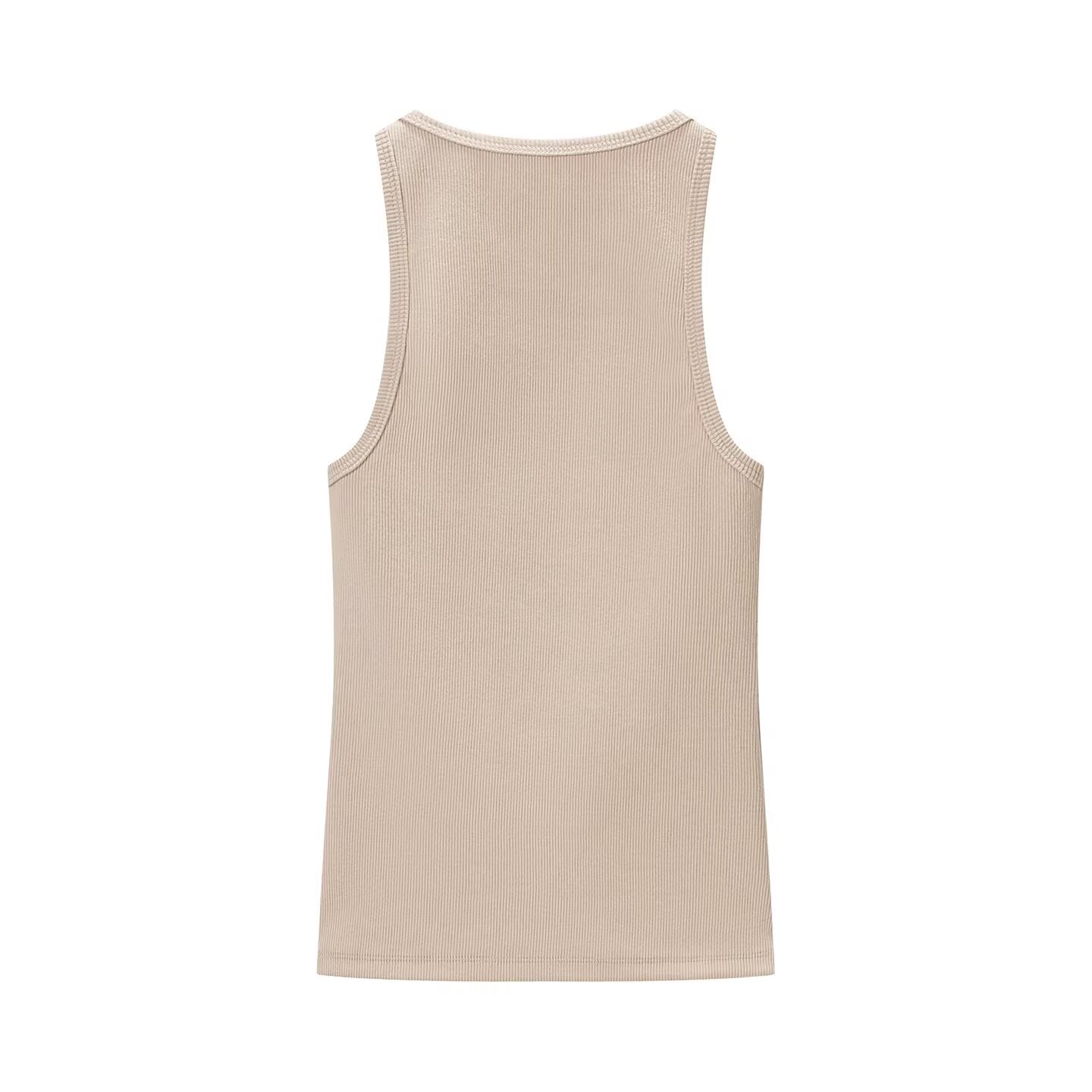 Round Neck Sleeveless Ribbed Sling Cami Top