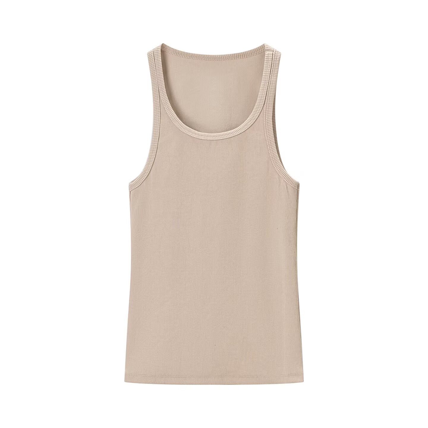 Round Neck Sleeveless Ribbed Sling Cami Top