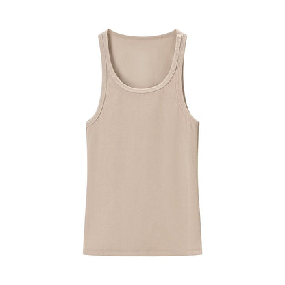 Round Neck Sleeveless Ribbed Sling Cami Top
