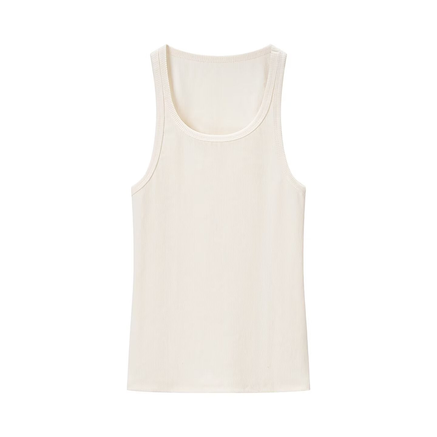 Round Neck Sleeveless Ribbed Sling Cami Top