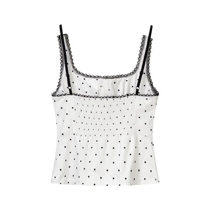 Polka Dot Short Brace Cami Vest Top
