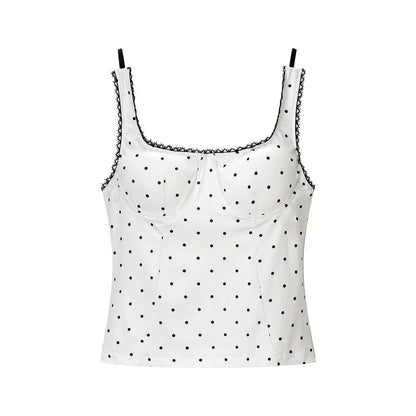 Polka Dot Short Brace Cami Vest Top