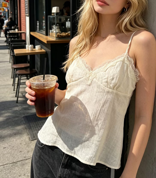 Wrinkle Effect Textured Underwear Cami Top