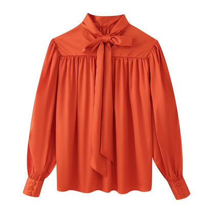 Pleated Design Casual Shirt Top