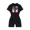 Women's Quarter-Zip Short Sleeve Romper