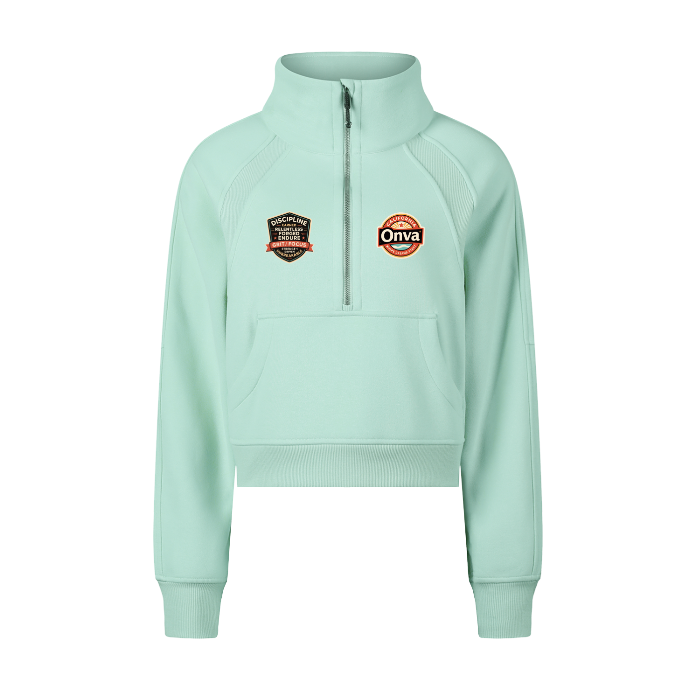 Cropped Half-Zip Sweatshirt