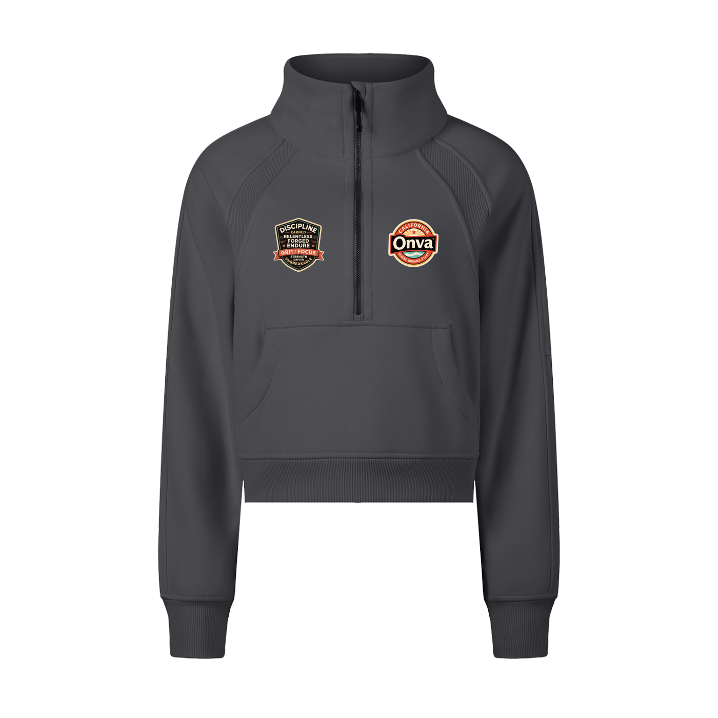Cropped Half-Zip Sweatshirt