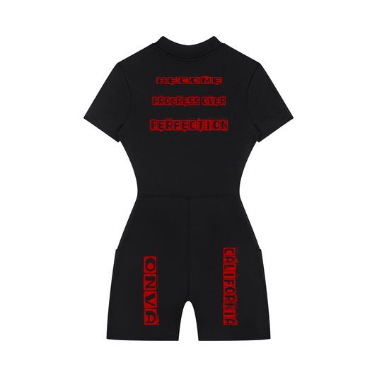 Women's Quarter-Zip Short Sleeve Romper