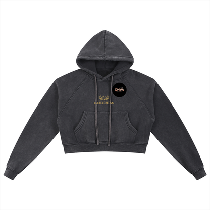 Snow Washed Cropped Hoodie