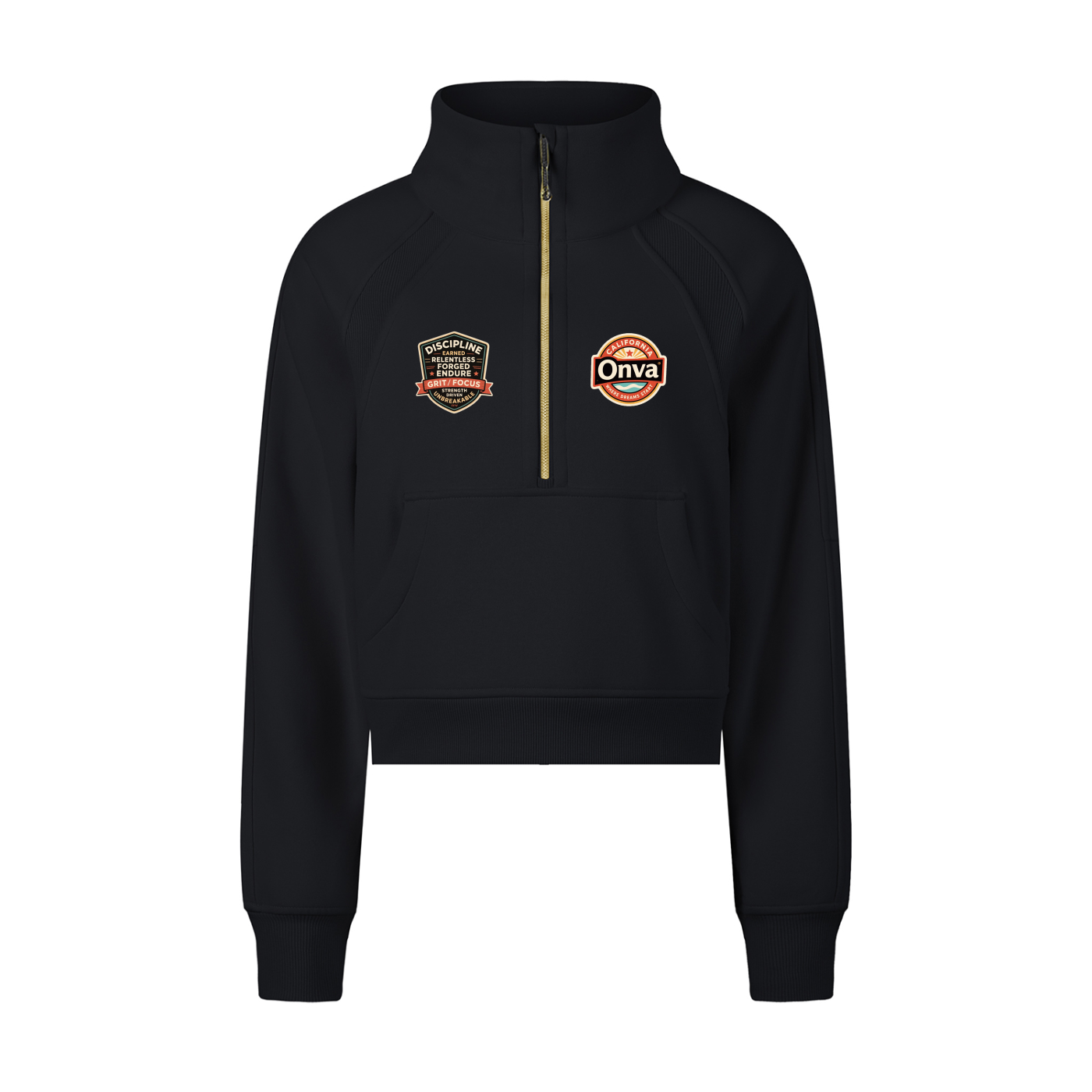 Cropped Half-Zip Sweatshirt