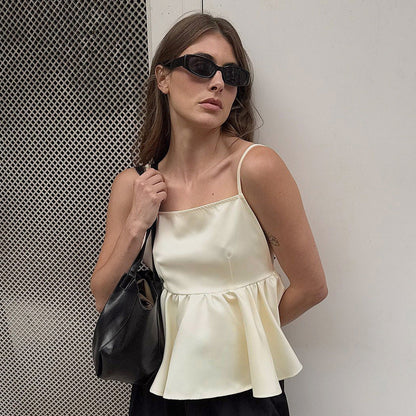Solid Color Halter Slim Vest Top