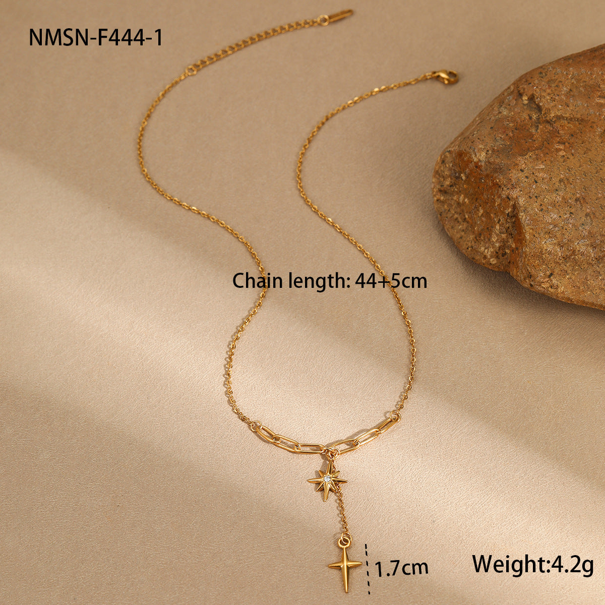 Minimalist Star & Diamond Tassel Necklace