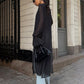Mesh Ruffle Asymmetric Long Sleeve Chiffon Top