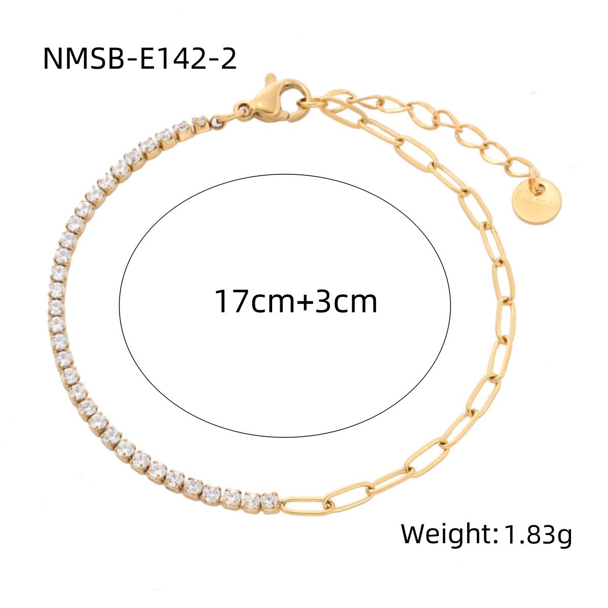 Heart Diamond Stainless Steel Bracelet